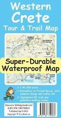 £9 • Buy Western Crete Tour & Trail Super-Durable Map By Jan Kostura 9781782750864