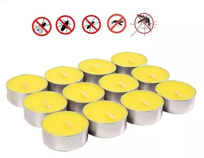 12 Citronella Tea Light Candles Insect Repellent Fly Mosquito Garden Fragranced • £3.59