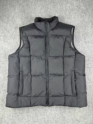 Eddie Bauer Vest Mens Large Black Puffer Goose Down Full Zip Outdoors Vintage • $35