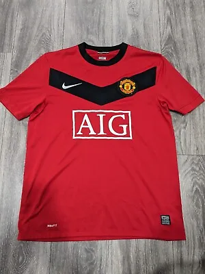 Nike Manchester United 2009-10 Home Red Soccer Jersey Football Shirt Mens Medium • $45
