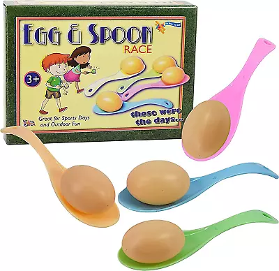 The Magic Toy Shop Egg And Spoon Race Game Easter Kids Outdoor Garden Sports Fun • £9.07