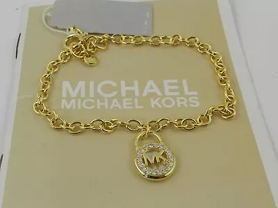 MICHAEL KORS Sterling Silver Mother Of Pearl Lock Chain Bracelet • $17.50