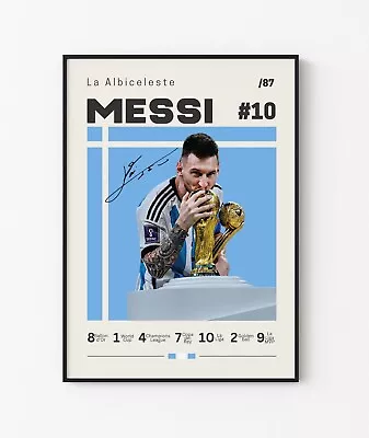 Lionel Messi Argentina World Cup 2024 Autographed Art Poster Prints. Great Gift! • $74.50