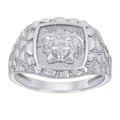 Sterling Silver Nugget Medusa Egyptian Ring Size 9 Fine Jewelry Gift For Mens • $65.60