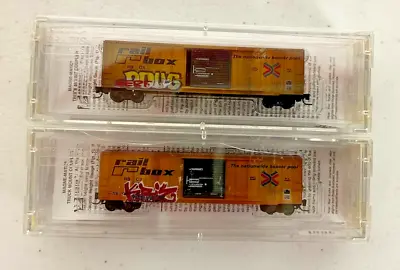 Micro-Trains 50' Rib Side Box Car 510 44 011 & 510 44 012 Set Z Scale • $120