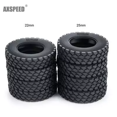 2/4PCS 22mm 25mm Rubber Tyre Tire For 1:14 RC Car Tractor Truck Tamiya • £19.37