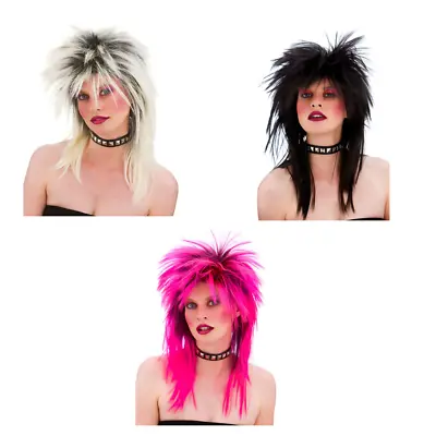 Wicked Costumes Long Rocker Wig 1980s Adult Fancy Dress • £9.49