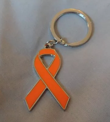 ***NEW**Leukaemia Awareness Orange Enamel Keyring. Cancer Charitybadge • £3.99