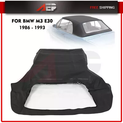 For BMW 3-Series 1986-1993 E30 Convertible Soft Top & Window Black Twill • $183.99