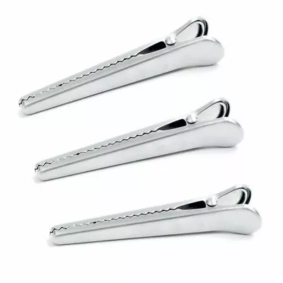 Norpro 3pc Stainless Steel Ultimate Jaw Clips - 4.5  Metal Squeeze Chip Bag Clip • $14.09