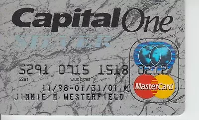 Vintage Capital One Bank MasterCard Credit Card Exp 01 • $10