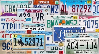 SINGLE Recent USA License Plate - You Choose The State - $1 SHIPPING ANY AMOUNT • $7