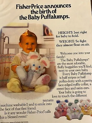 Fisher Price Baby Puffalumps Full Page Vintage Print Ad • $1.99