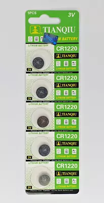 5x CR1220 3V Button Genuine Tianqiu Lithium Batteries EXP 2024 Post From Melb • $2.49