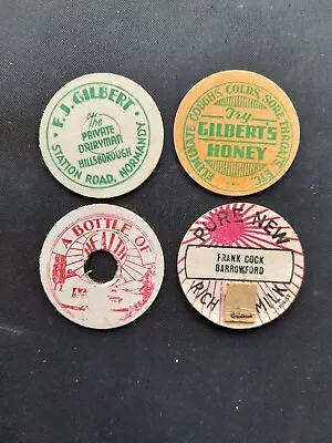 4 Vintage Milk Bottle Tops /caps • £4.50