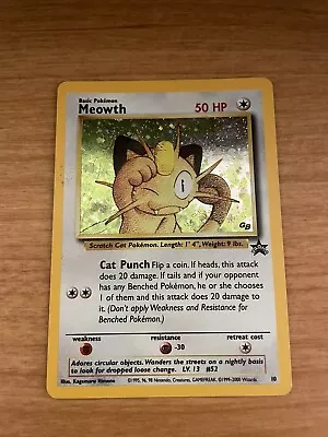 Pokémon TCG Meowth Wizards Black Star Promos 10 HOLO POOR • $6.75