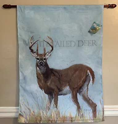 Manual Woodworkers Weavers Fabric Wall Hanging WHITETAIL DEER Darren Gygi 36x26” • $35