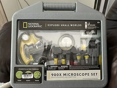 National Geographic 900X Microscope Set.  New In Plastic Case. • $39