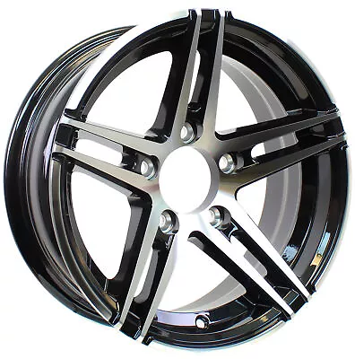 Aluminum Trailer Wheel 14X5.5 14 X 5.5 5 Lug 4.5 Center Sidewinder Black Rim • $89.97