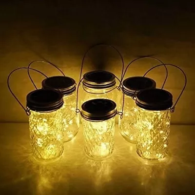 6 Pack Mason Jar Lights / 20 LED Solar Warm White • $13.97