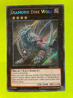 Yugioh Diamond Dire Wolf CBLZ EN051 Secret Rare UNL ED • $15.99