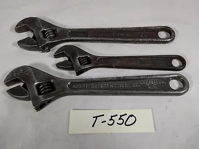 Lot Of 3 Vintage Crescent Adjustable Wrenches 1- 6” & 2- 8” USA (Lot T-550) • $14.99