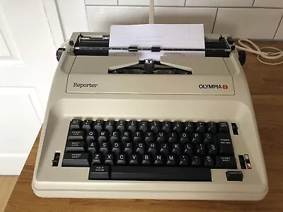 Vintage Olympia Reporter Electric Portable Typewriter 80s With Case - Excellent • £35
