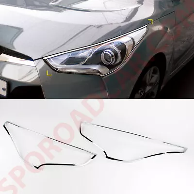 K-949 New Chrome Head Lamp Cover Molding Trim For HYUNDAI Veloster 2011-2018 • $52.97