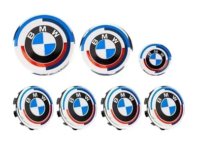 7Pcs For BMW 5 Series ( G30 G31 ) 50 Years M Emblem 50 Jahre Hubs Emblems Hood • $38.45