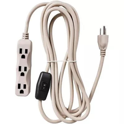 12FT 3-Prong Extension Cord 3 Outlets With Switch 16AWG Indoor Extension Cord • $12.99