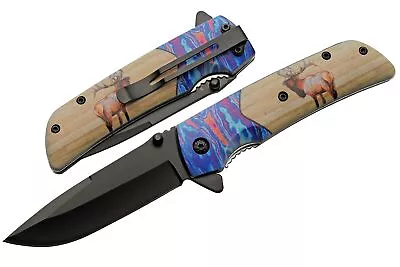 New Rite Edge Voodoo Linerlock Deer A/O Folding Poket Knife 300564-DE • $11.31