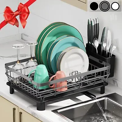 Dish Cup Drying Rack Utensil Drainer Dryer Tray Cutlery Holder Kitchen Organizer • $28.88