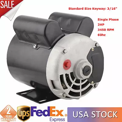 Air Compressor Electric Motor 2 HP 56 Frame Single Phase 115/230V Volt 3450 RPM • $122.55