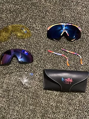 Vintage Bolle Edge II Sunglasses W/Extras Case Great Condition Retro 80’s 90’s • $99