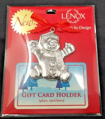 NIP Lenox Holiday Holders Christmas Ornament Gift Card Holder Snowman 2 1/4  • $9.50