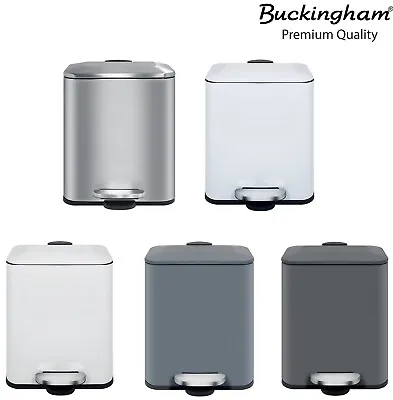 Buckingham Rectangular Pedal Waste Trash Bin Office Bathroom Kitchen 5 L Premium • £16.99