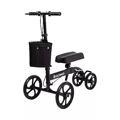 ELENKER Steerable Knee Walker 10  Deluxe Medical Scooter Foot Injuries Black • $84.33