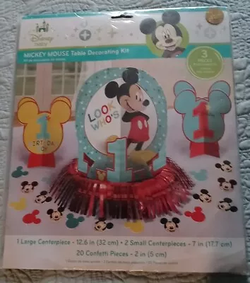 Disney Baby Birthday Boy Mickey Mouse Table Decorating Kit 23 Pcs LOOK WHO'S 1  • $12.50