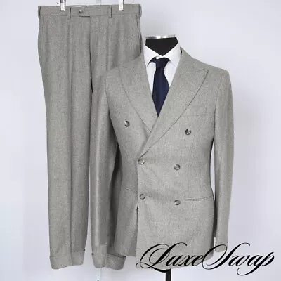 Suitsupply VBC Super 110s Pale Grey Speckled Winter Flannel DB 2V FF Suit 38 L • $9.99