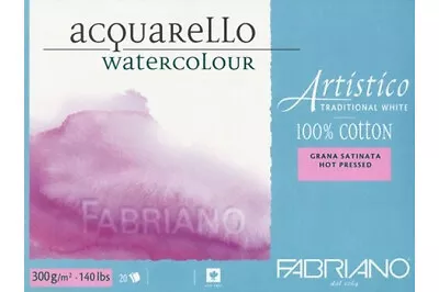 Fabriano Artistico Hot Pressed Watercolour Block Medium (30.5x45.5cm) High White • £48.06