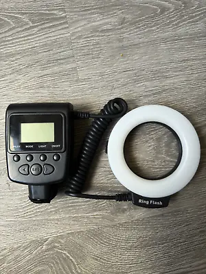 NEEWER 48Macro LED Ring Flash Bundle With LCD Display Power Control Adapter Ring • $25