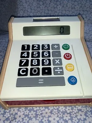 IKEA DUKTIG Wooden Toy Shop Till Play Cash Register Solar Powered Calculator VGC • £15