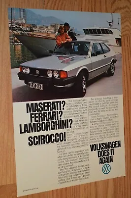 ★1979 Vw Scirocco Original Vintage Advertisement Print Ad 79 Volkswagen • $9.99