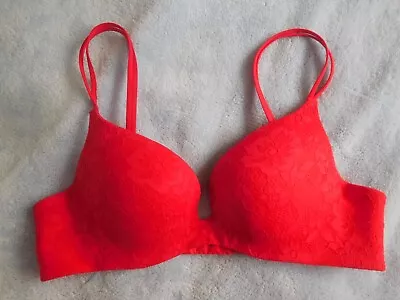 Victorias Angels Secret Embrace Demi Bra 34B   Red Lace • $9.99