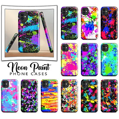 Retro Neon Splatter Paint Cell Phone Case #1 - Fits Samsung® - 70s 80s 90s Gift • $29.95