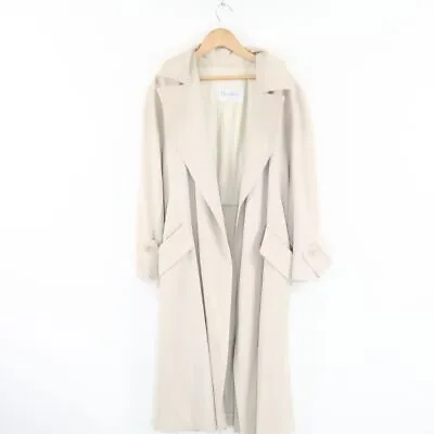 MAX MARA Wrap Coat 38 Wool Etc. Long Length White Tag Ladies Ay4923B2 Us • $164.99