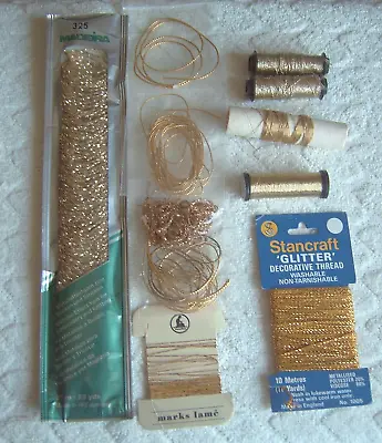 Gold Metallic Threads & Cords For Embroidery & Other Crafts • £10