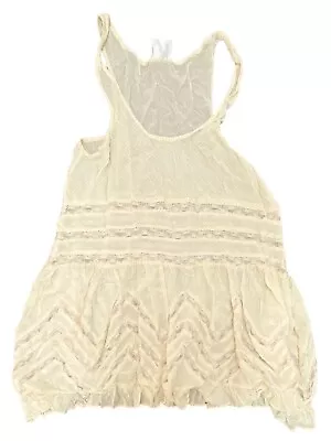 Free People Intimates Trapeze Slip Tank Top Shirt Dress  XS Small Cream Yellow • $11.05