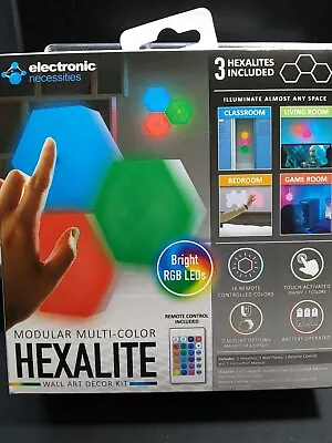 New LED Magnetic Modular Multi Color Hexalite Wall Art Decor Kit 3pk  • $19.99