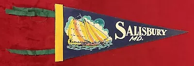 Vintage Salisbury Maryland 11 Inch Pennant Eastern Shore Wicomico Sailboat • $29.99